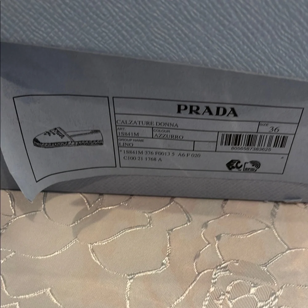 Prada Textured Blue Espadrilles